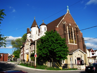 West wing of the church